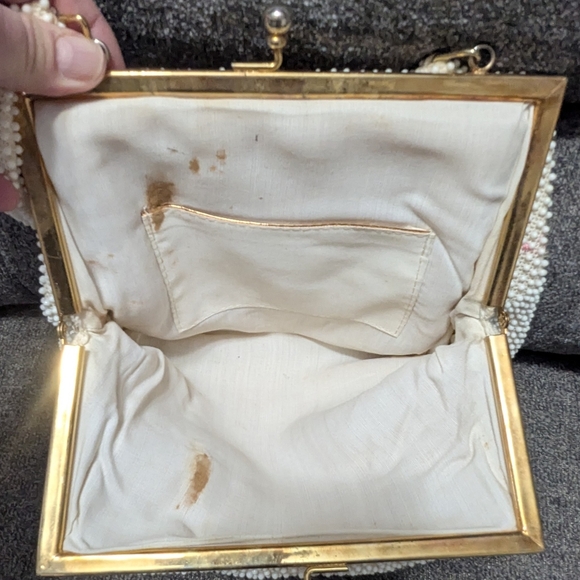 Women's Vintage Beaded Embroidered Flower Handbag - Picture 2 of 6